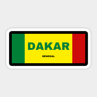 Dakar City in Senegal Flag Colors Sticker